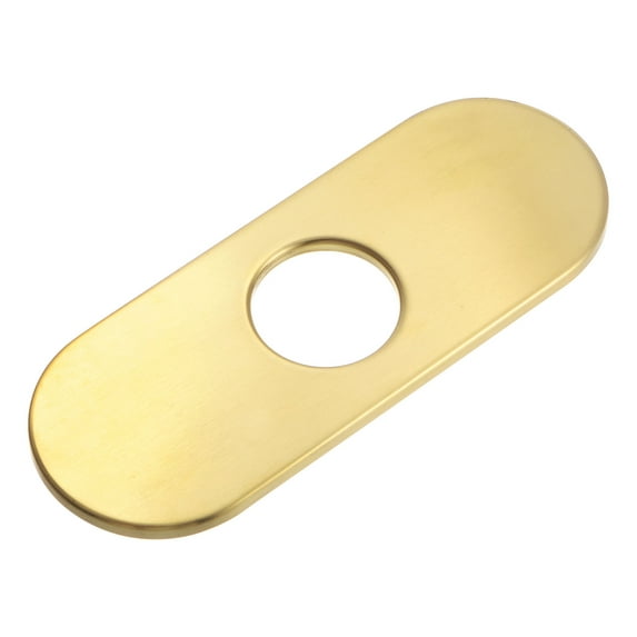 6 Inch Sink Faucet Hole Cover, Stainless Steel Oval Deck Plate Faucet Escutcheon Sink plate, Gold