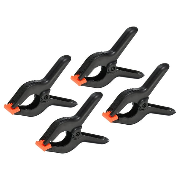 Uxcell 6 Inch Spring Clamps, 4 Pack Plastic Flexible Anti Slip Strong Clip, Black