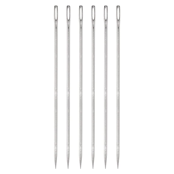 Uxcell 6 Inch Upholstery Needles Stainless Steel Large Eye Stitching Needles 6 Pack