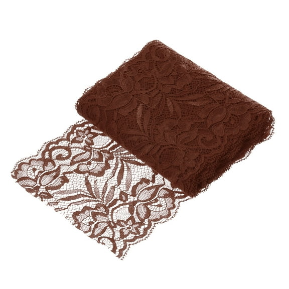 Uxcell 6" Wide 5 Yard Lace Ribbon Floral Pattern Dark Coffee Lace Trim Ribbon