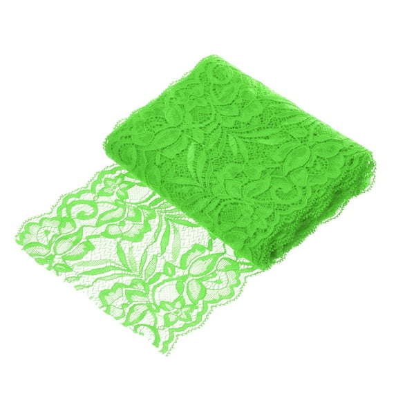 Uxcell 6" Wide 5 Yard Lace Ribbon Floral Pattern Green Lace Trim Ribbon