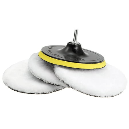 Uxcell 6 Inch Wool Buffing Pad Set Buffing Wheel Kit with M14 Drill Adapter for Orbital Polisher Buffer 1 Set