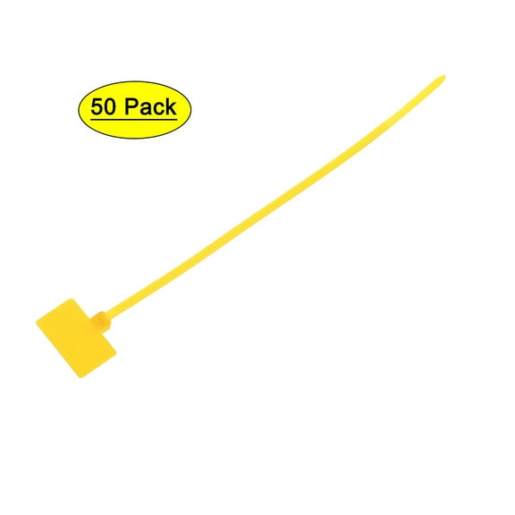 Uxcell 6 Inch Yellow Cable Zip Ties Label Tag Mark Self-Locking Nylon Wire Strap 50 Pack