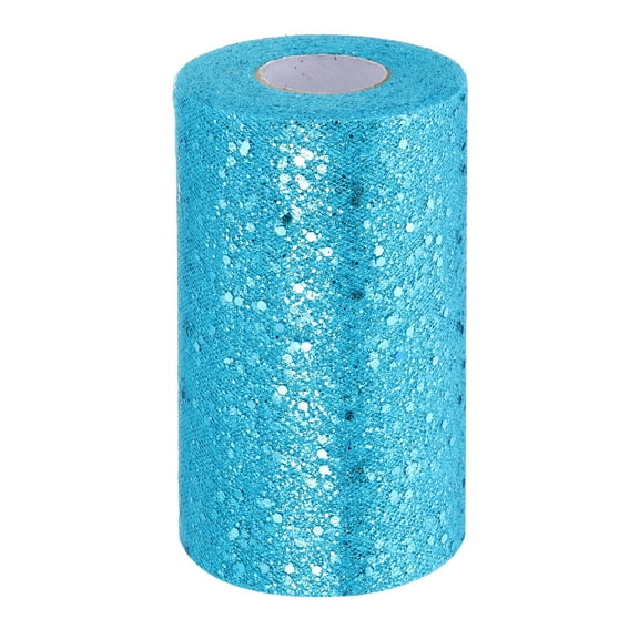 Uxcell 6 Inch by 50 Yards Tulle Fabric Rolls for DIY Tutu Skirts Crafts Wedding Party, Lake Blue