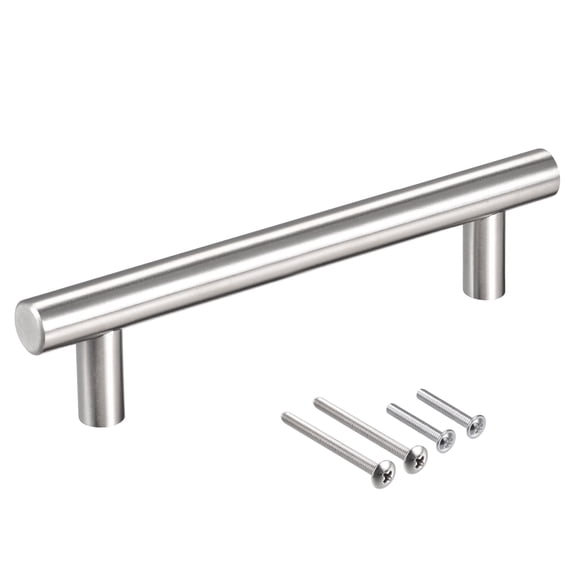 Uxcell 6" Length 3.8" Hole Center Stainless Steel T Bar Pull Handle 12mm Diameter 6 Pack