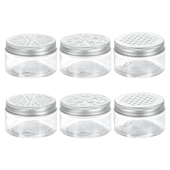 Uxcell 6 PCS 3 Styles Hollow Aluminium Tins 3.4oz/100ml Air Freshener Tins Hollow Lids Containers Round Jars for Air Travel Storage