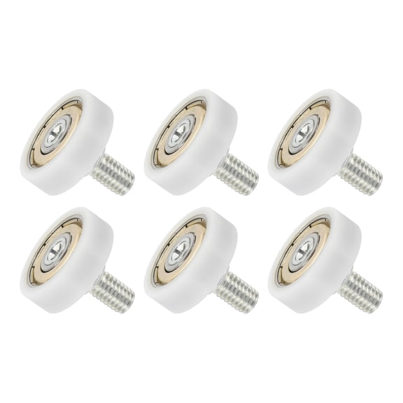 Uxcell 6 PCS Drawer Rollers 4x22mm Nylon Bearing Roller Drawer Pulley Wheels White