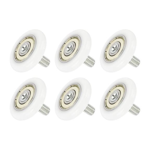 Uxcell 6 PCS Drawer Rollers 4x28mm Nylon Bearing Roller Drawer Pulley Wheels White