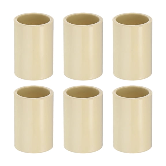 Uxcell 6-Pack 1/2 Inch CPVC Pipe Coupling Adapter Pipe Fitting, CTS Slip Socket Connectors for Sprinkler/Drip Irrigation System/Industrial Use [Beige]