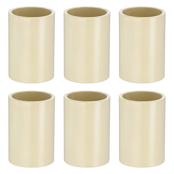 Uxcell 6-Pack 1 Inch CPVC Pipe Coupling Adapter Pipe Fitting, CTS Slip Socket Connectors for Sprinkler/Drip Irrigation System/Industrial Use [Beige]