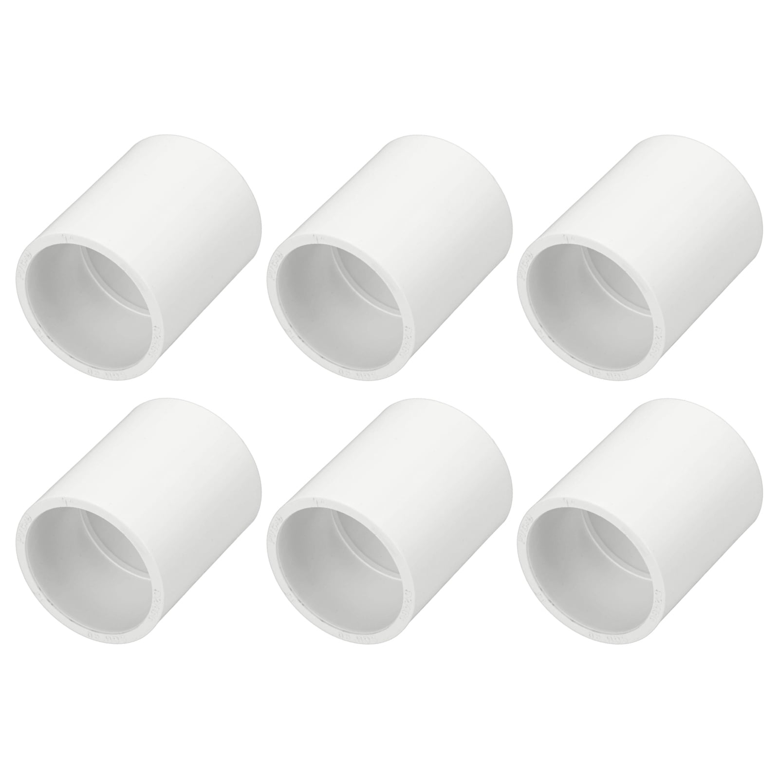 Uxcell 6-Pack 1 Inch PVC Pipe Fitting Pipe Coupling Adapter, Sch40 Slip ...