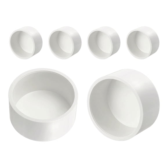 Uxcell 6 Pack 2 Inch PVC Pipe End Cap Fitting, Pipe End Cap Plug Adapter - for DIY Furniture/Greenhouse/Irrigation Pipe Fitting Socket Connect, SCH 40-Heavy Duty PVC Coupling Adapter