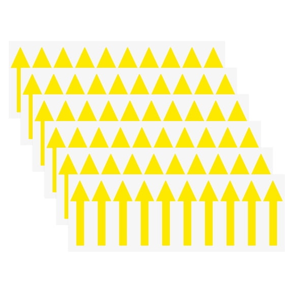 Uxcell 6-Pack 2 x 1 in Waterproof Adhesive Arrow Stickers for Wall Marking/Road Sign [Yellow]