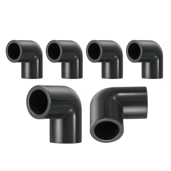 Uxcell 6 Pack 3/4 Inch 90 Degree PVC Elbow Pipe Fittings, 2 Way Right Angle Pipe Connector- for DIY Creations/Plumbing/Drain Pipe Socket x Socket, SCH 80-Heavy Duty & Coupling Adapter
