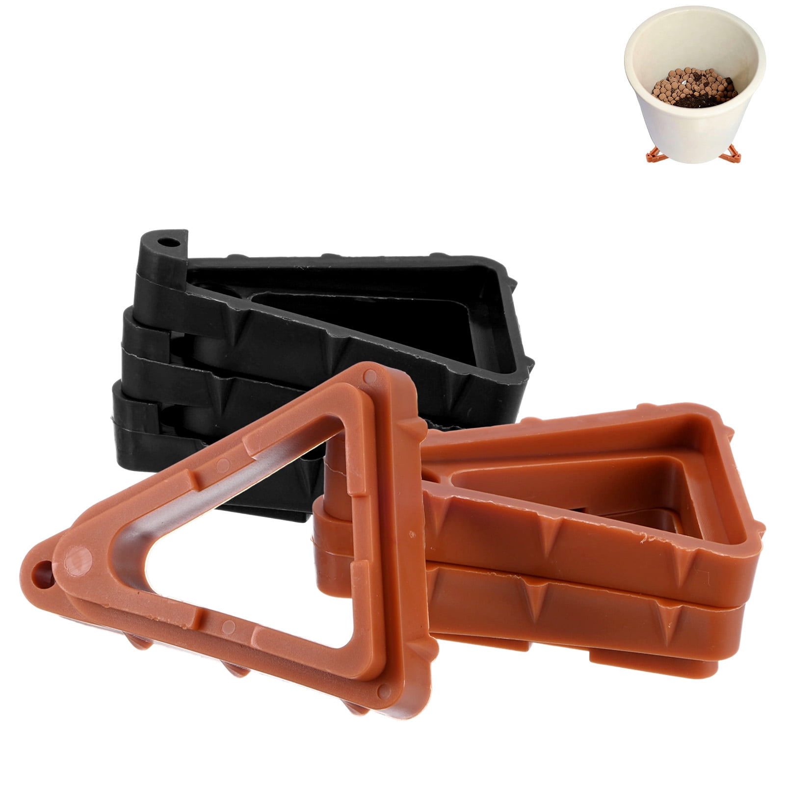 Uxcell 6-Pack 3.5 x 2.8 x 0.8 in Plastic Invisible Plant Pot Feet ...