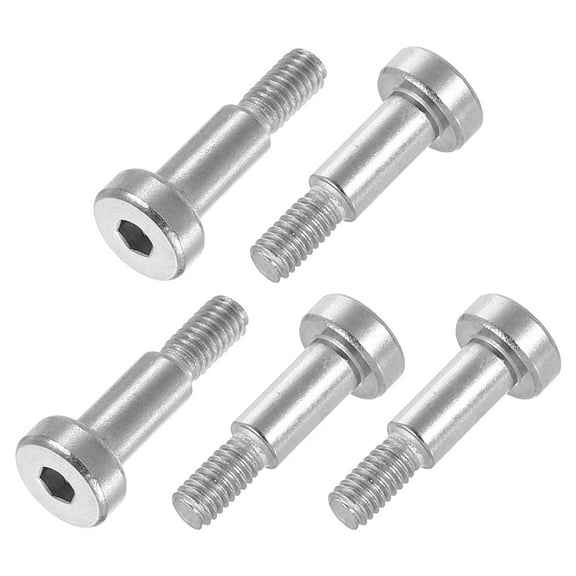 Uxcell 6 Pack 304 Stainless Steel Shoulder Bolt 5mm Shoulder Dia 10mm Shoulder Length M4 Thread Hex Socket Shoulder Bolts for Textile Hydraulic Injection Molding Machinery Industries