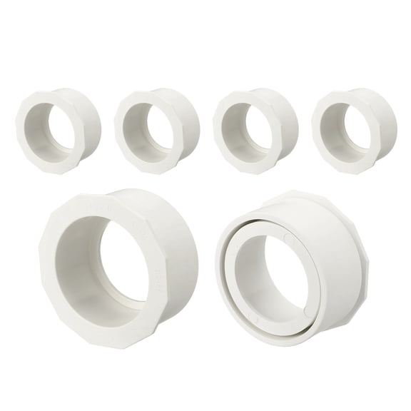 Uxcell 6 Pack 4 x 3 Inch PVC Reducer Bushing, PVC Pipe Reducer Adapter Fitting- for Pipe Connecting/Home Sewer Plumbing/Irrigation Spigot x Socket, SCH 40-Coupling Adapter