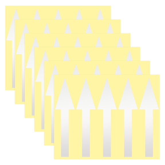 Uxcell 6-Pack 6 x 2 in Waterproof Adhesive Arrow Stickers for Wall Marking/Road Sign [Silver Gray]