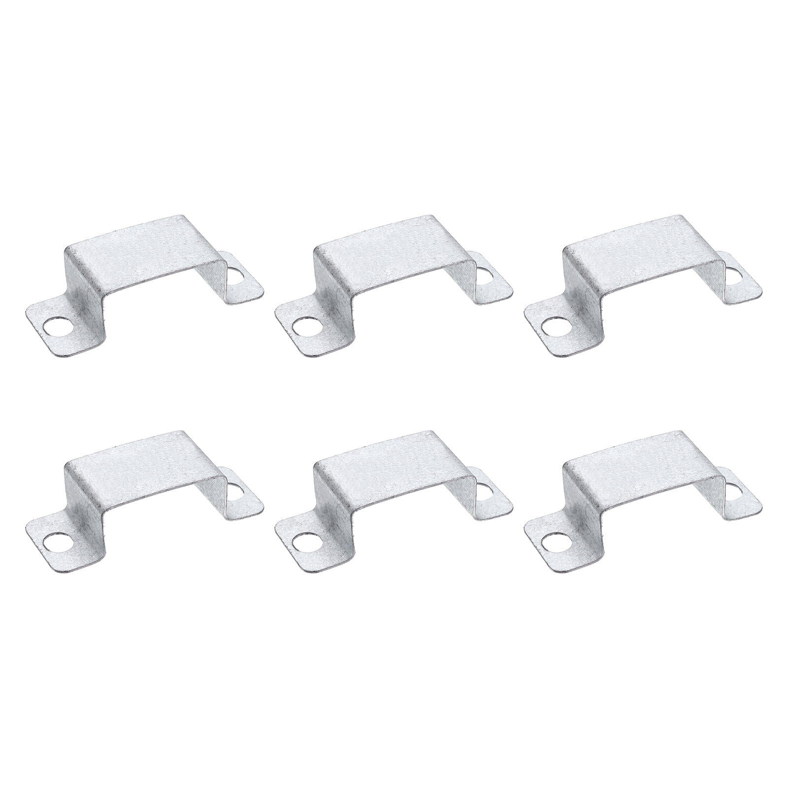 Uxcell 6 Pack 60x28 mm U Shaped Connector Bracket, Square Tube Strap Clamp Galvanized Steel Pipe Clamp Wood Deck Fence Post Tie for Water Pipes Stairs Railing Installation, Silver