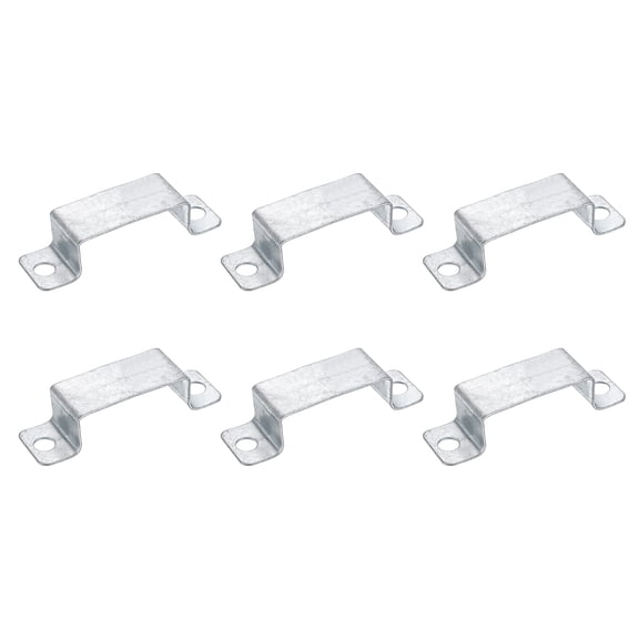 Uxcell 6 Pack 71x27 mm U Shaped Connector Bracket, Square Tube Strap Clamp Galvanized Steel Pipe Clamp Wood Deck Fence Post Tie for Water Pipes Stairs Railing Installation, Silver