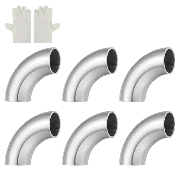 Uxcell 6 Pack 90 Degree Exhaust Elbow Pipe Kit, 0.05 Inch Thickness 22mm(7/8") OD