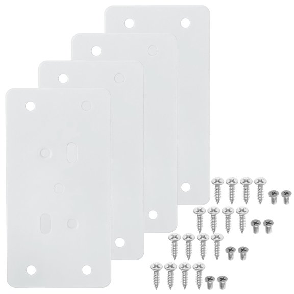 Uxcell 6 Pack 90x47mm Stainless Steel Cabinet Hinges Repair Base Plate, White