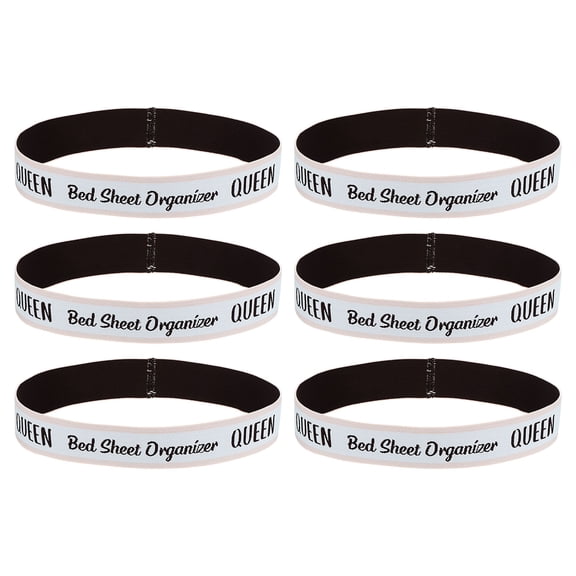 Uxcell 6 Pack Bed Sheet Organizer Bands 325x40mm Storage Bands, Pink/White (QUEEN)