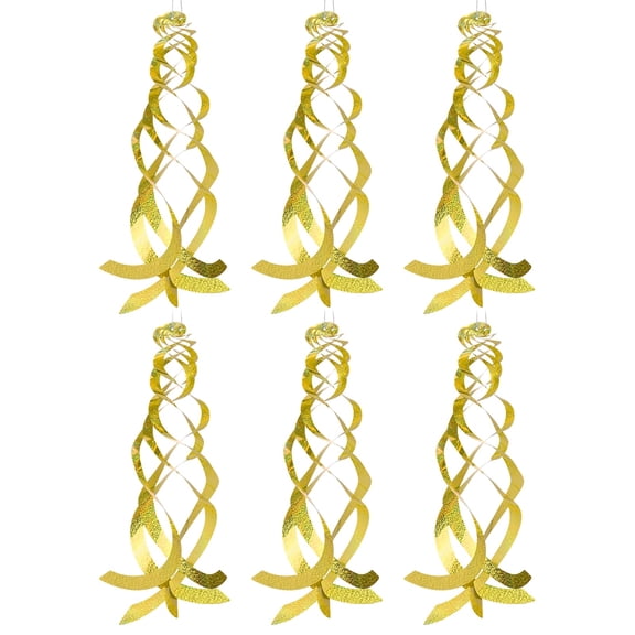Uxcell 6-Pack Bird Repellent Spiral Reflectors, 17.8" Plastic Hanging Reflective Bird Deterrent Device [Gold Tone]