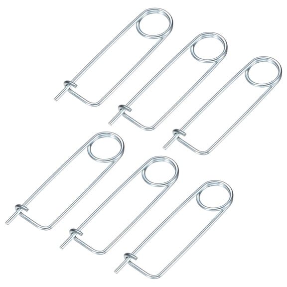 Uxcell 6-Pack Brooch Shape Cotter Safety Pin, M2x45mm Spring Steel Pins Quick Lock Brooch Fastener Heavy Retainer Clips