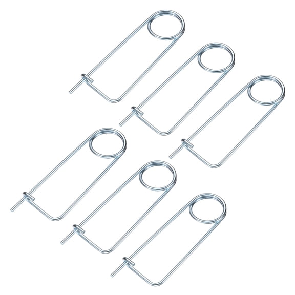 Uxcell 6-Pack Brooch Shape Cotter Safety Pin, M4.5x108mm Spring Steel Pins Quick Lock Brooch Fastener Heavy Retainer Clips