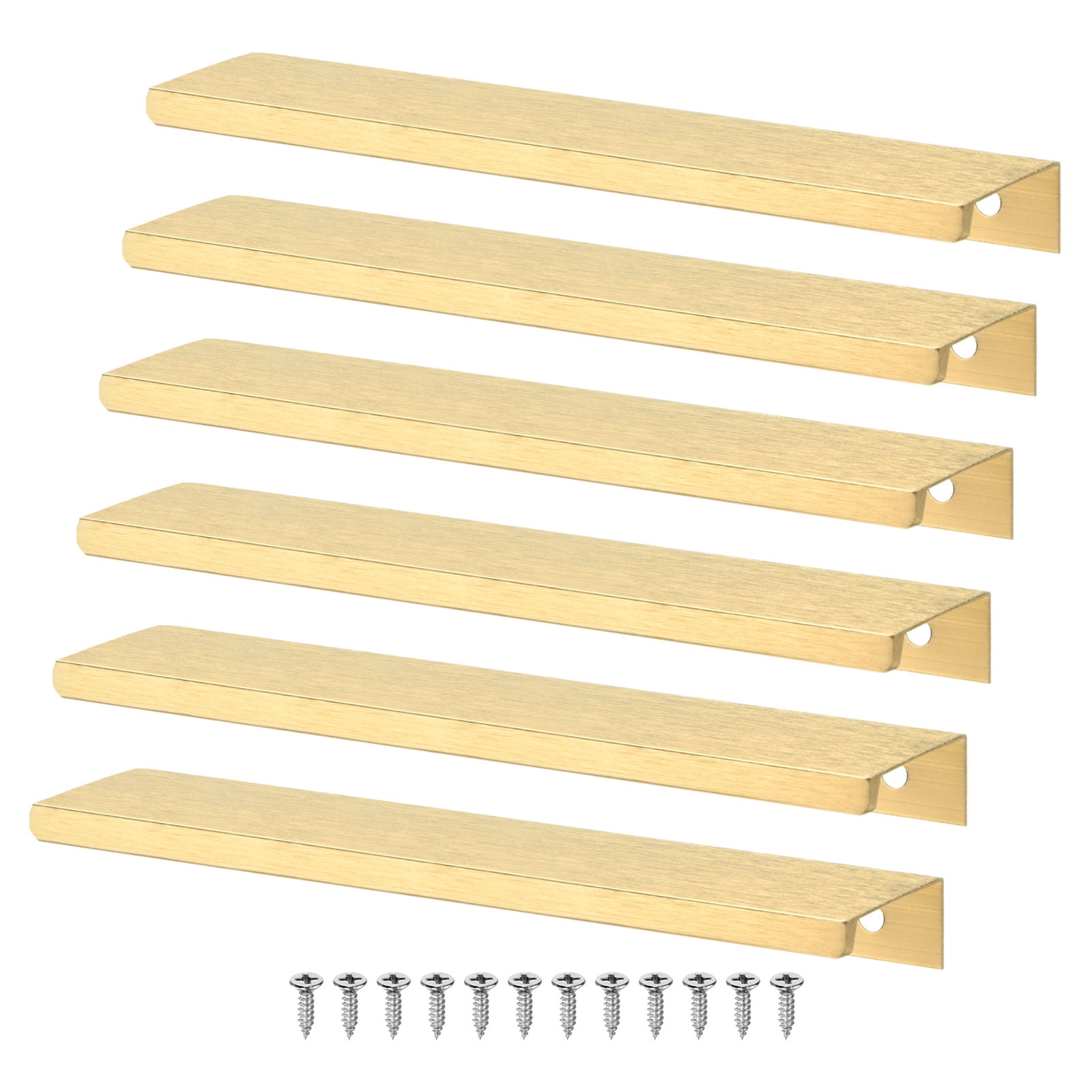 Uxcell 6-Pack Cabinets Drawers Edge Pulls, 5.91