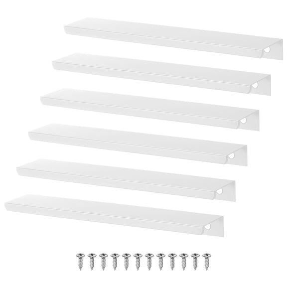 Uxcell 6-Pack Cabinets Drawers Edge Pulls, 5.91" Aluminum Drawer Edge Pulls Concealed Tab Handle [Silver Tone]