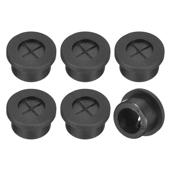 Uxcell 6 Pack Cable Cord Grommet, 5/8 Inch Desk Grommet Flexible Rubber Grommets, Black