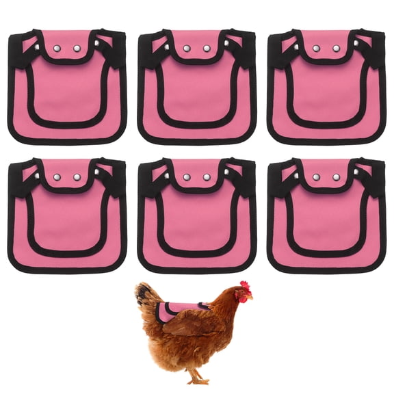 Uxcell 6-Pack Chicken Saddle for Hens, 9.8 Inch Canvas Chicken Apron Back Protector with Adjustable Strap for Hens [Magenta]