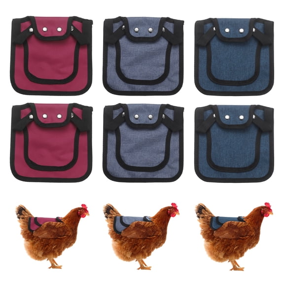 Uxcell 6-Pack Chicken Saddle for Hens, 9.8 Inch Canvas Chicken Apron Back Protector with Adjustable Strap for Hens [Mixing 3 Styles A]