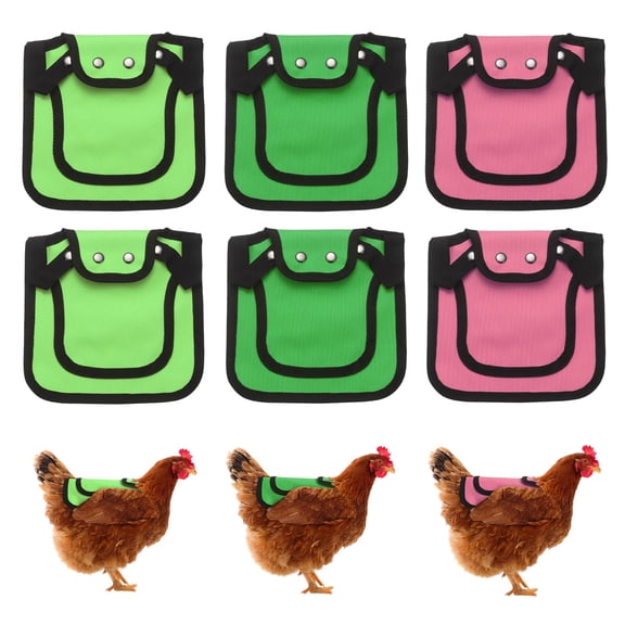 Uxcell 6-Pack Chicken Saddle for Hens, 9.8 Inch Canvas Chicken Apron Back Protector with Adjustable Strap for Hens [Mixing 3 Styles B]
