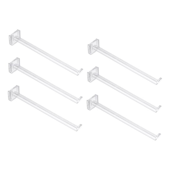 Uxcell 6 Pack Clear Mini Acrylic Hooks 13CM 5 Inch Supermarket Shelf Display Hooks, Transparent Organizer Hangers for Retail Stores, Exhibitions, Organization