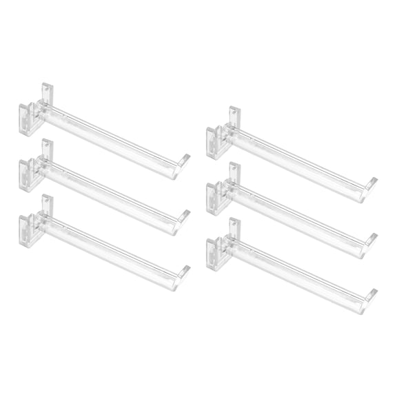 Uxcell 6 Pack Clear Mini Acrylic Hooks 8.3CM 3 Inch Supermarket Shelf Display Hooks, Transparent Organizer Hangers for Retail Stores, Exhibitions, Organization