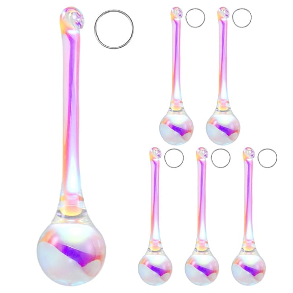 Uxcell 6-Pack Crystal Raindrop Prisms, 78mm Replacement Chandelier Teardrop Icicle Drops Hanging Pendant for Lamp [Ab Color]