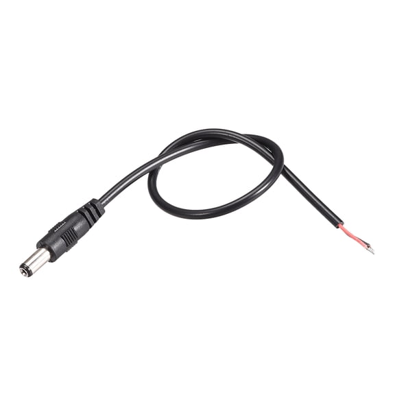 Uxcell 6 Pack DC Power 5.5mm x 2.1mm 2A 30cm,Barrel Male Plug Connector Pigtail