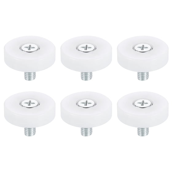 Uxcell 6 Pack Drawer Rollers, 25mm Plastic Drawer Pulley Sliding Positioning Rollers Slide Guide Bearing Small Pulleys for File Cabinet Slides, White