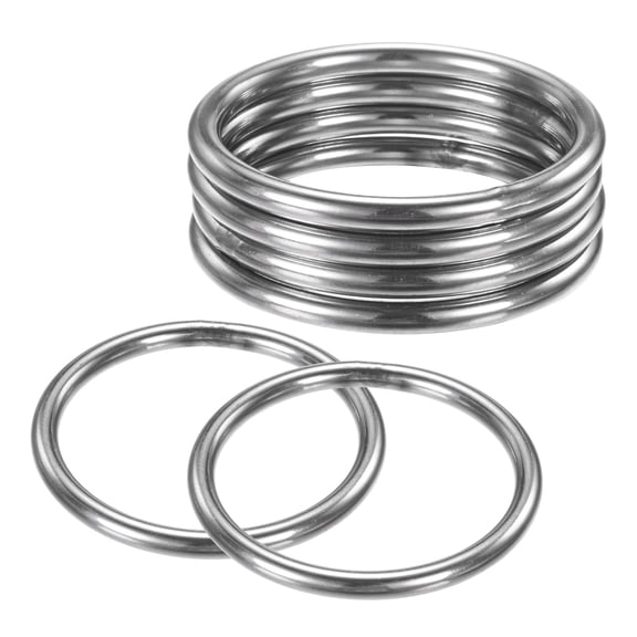 Uxcell 6-Pack Dream Catcher Rings,2.4 Inch Stainless Steel Macrame Wreath Floral Round Rings for DIY Wedding Wreath Silver 0.2 Inch