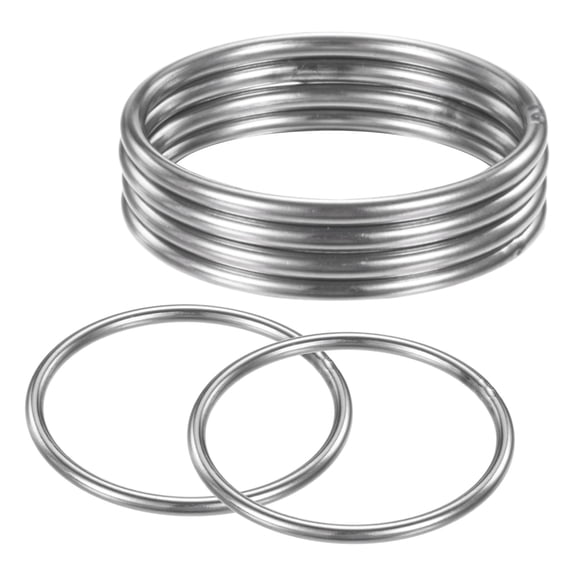 Uxcell 6-Pack Dream Catcher Rings,2 Inch Stainless Steel Macrame Wreath Floral Round Rings for DIY Wedding Wreath Silver 0.12 Inch