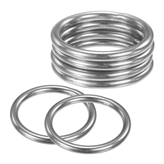 Uxcell 6-Pack Dream Catcher Rings,2 Inch Stainless Steel Macrame Wreath Floral Round Rings for DIY Wedding Wreath Silver 0.2 Inch
