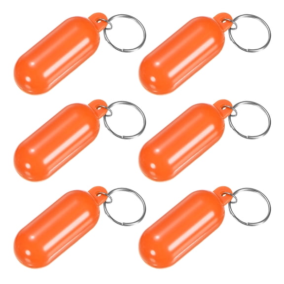 Uxcell 6-Pack Floating Key Chain for Boating, Waterproof Bright Color Key Rings for Outdoor Water Sport [Orange Red]