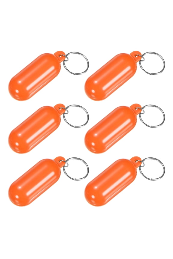 6-Pack Floating Key Chain for Boating, Waterproof Bright Color Key Rings for Outdoor Water Sport [Orange Red]