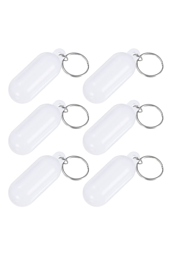 6-Pack Floating Key Chain for Boating, Waterproof Bright Color Key Rings for Outdoor Water Sport [White]