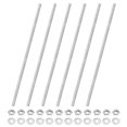 thumbnail image 1 of Uxcell 6-Pack Fully Threaded Rod, M4x150mm 201 Stainless Steel Right Hand Thread Bar Studs with Hex Nuts and Washers, 1 of 7