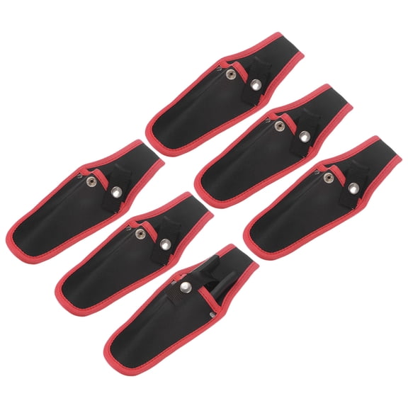 Uxcell 6-Pack Garden Pruner Sheath, Canvas Pruning Shears Sheath Plier Holder for Belt, Hand Pruner Sheath [Red-Black]
