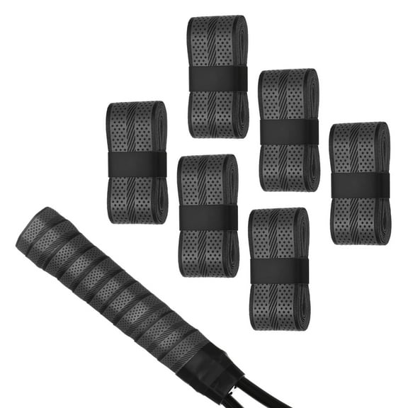 Uxcell 6-Pack Golf Grip Wrapping Tapes Anti-Slip Sweat Absorbent Tennis Overgrip Grip Tape for Golf/Racquetball/Badminton Black